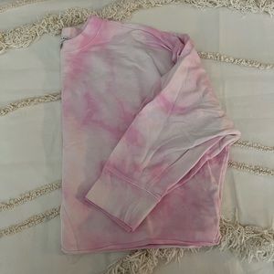 Express pink tye dye crop sweatshirt